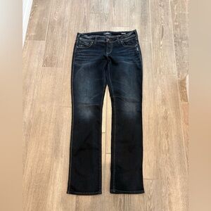 Silver Jeans Women's Dark Indigo Straight Leg Jeans